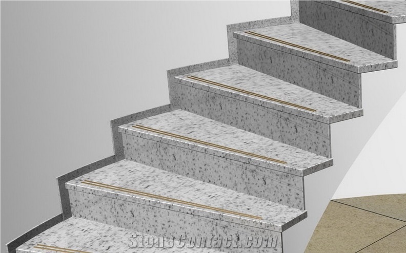 Rockwell White Granite Steps for Stairs