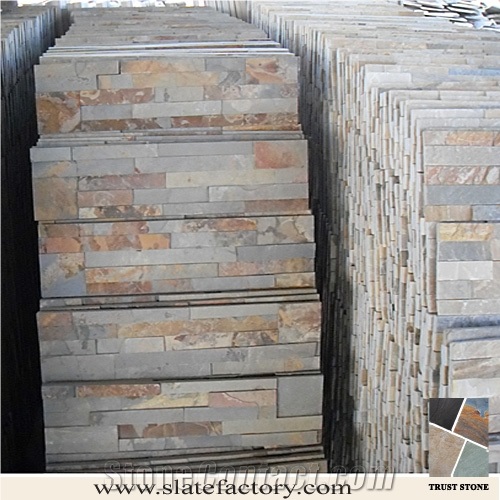 Peacock Slate Ledgerstone Panels,Culturedstone Wall Cladding, Ledger Stacked Stone Veneer, Thin Ledgestone Veneer