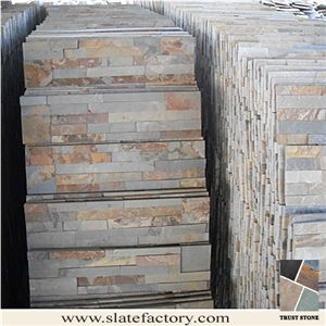 Peacock Slate Ledgerstone Panels,Culturedstone Wall Cladding, Ledger Stacked Stone Veneer, Thin Ledgestone Veneer