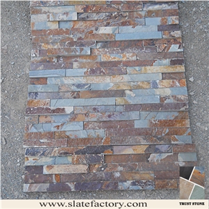 Peacock Slate Ledgerstone Panels,Culturedstone Wall Cladding, Ledger Stacked Stone Veneer, Thin Ledgestone Veneer