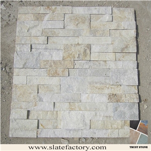 White Quartzite Cheap Cultural Stone,Cultured Stone Wall Cladding, Ledger Stacked Stone Veneer, Thin Ledgestone Veneer
