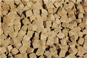 Yellow Granite Pavers - Cubes and Setts, Amarelo Vila Real Yellow Granite