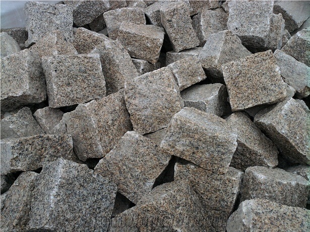 Yellow Granite Pavers - Cubes and Setts, Amarelo Vila Real Yellow Granite