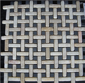Mosaic M539 Tumbled Honey Onyx and Nero Roy Mosaic M539 Tumbled Honey Onyx and Nero Roy