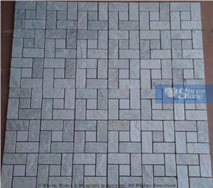 Himachal White Mosaic Tile, Quartzite