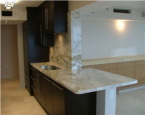 Calacatta Gold Marble Kitchen Top, Calacatta Gold White Marble Kitchen Top