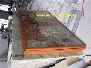 Backlit Golden Cloud Onyx Wall Decoration