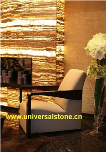 Black Sea Onyx Fireplace Wall Panel