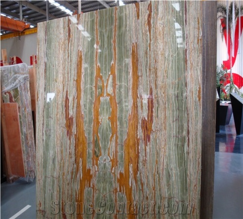 High Quality Bamboo Green Onyx Slabs
