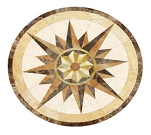 Emperador/Golden Marble Mixed Waterjet Medallion
