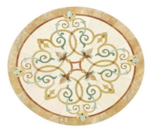 Golden Marble Waterject Medallion