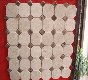 Octagonal Beige Marble Mosaic Tile Octagonal Beige Marble Mosaic Tile