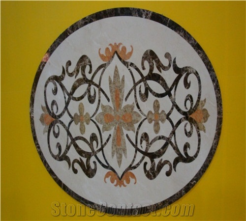 Red/Brown Marble Mosaic Medallition