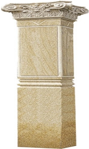 Square Yellow Granite Column