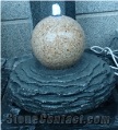 G654 and G682 Granite Rock Sphere Fountain, G654 Black Granite Fountain