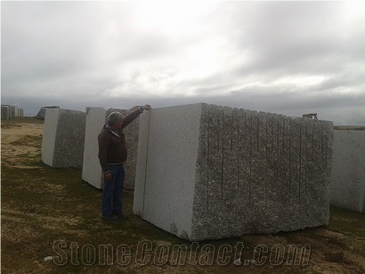 Blanco Amanecer Granite Blocks, Granito Blanco Amanecer, White Granite Blocks