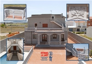 Columns, Pedestals, Grey Quintana White Granite, Gris Quintana Grey Granite Columns