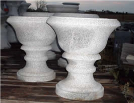 Flower Pot, Quintana Grey Granite, Gris Quintana Grey Granite Flower Pot