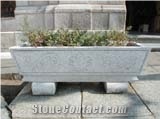 White Amanecer Granite Planters, Amanecer White Granite