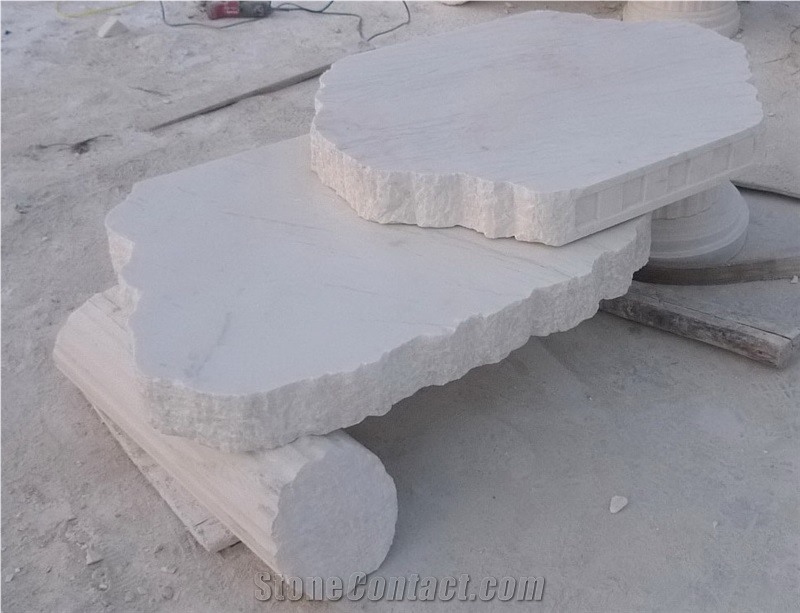 5014 Garden Bench, White Marble Garden Bench