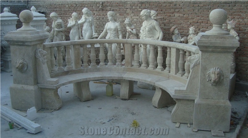 Antique Bluestone Garden Bench., Antique Grey Blue Stone Garden Bench