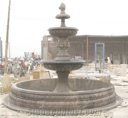 Antique Marble Large Statuary Garden Fountain 2022, Grey Marble Garden Fountain