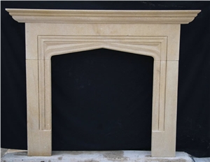 Egypt Cream Marble Fireplace Mantel 5540, Yellow Marble Fireplace Mantel