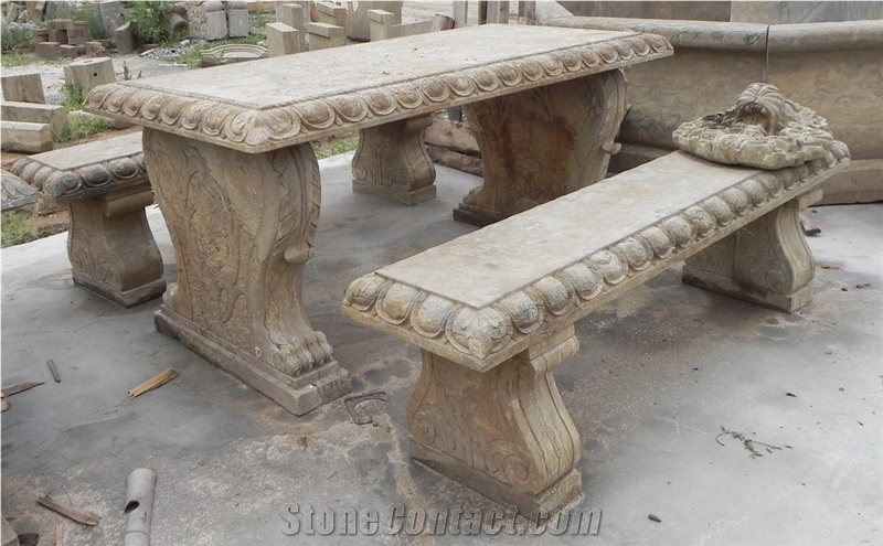 Garden Antiqy Bench, Brown Marble Bench