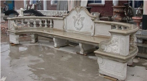 Grey Marble Garden Bench