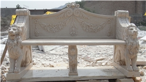 White Marble Garden Bench