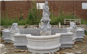 Marble Large Statuary Garden Fountain 2023, White Marble Garden Fountain
