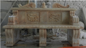 Sunset Marble Garden Bench, Red Marble Garden Bench