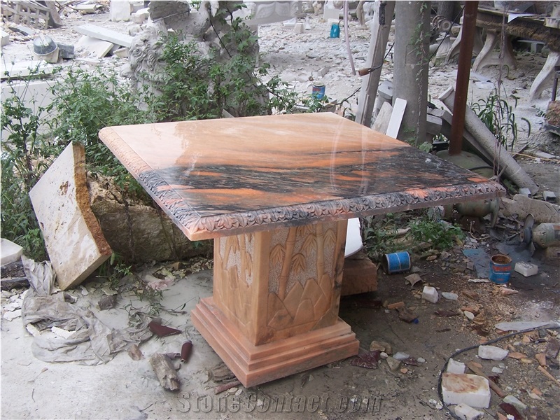 Sunset Marble Table, Sunset Beige Marble Table