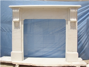 White Marble Fireplace Mantel 5524