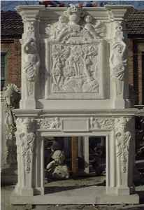 White Marble Fireplace Mantel 5552