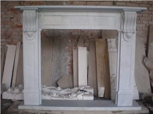 White Marble Fireplace Mantel