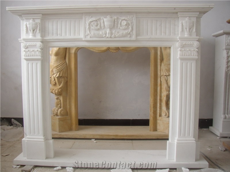 White Marble Fireplace Mantel