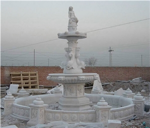 White Marble Large Statuary Garden Fountain 2020