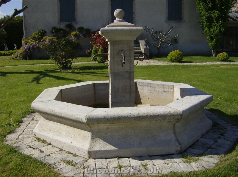 French Limestone Fountains (Pierre De Limeyrat) - Fountain