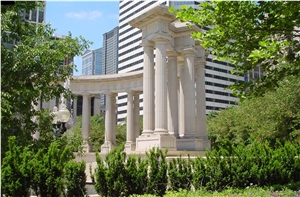 Buff Smooth Indiana Limestone Columns, Beige Limestone Columns