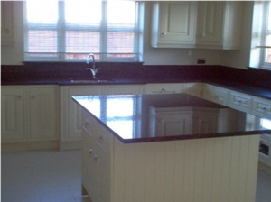 Black Granite Kitchen Island Unit, Countertop, Absolute Black Granite