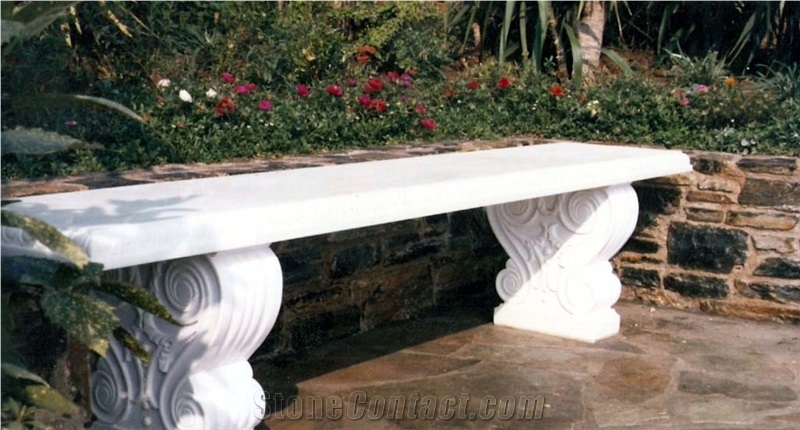 Bench, Athena White Marble