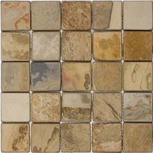 Indian Autumn Slate Gauged 2x2 Mosaic, Brown Slate