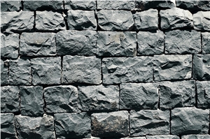 Black Basalt Mushroomed Wall Stone