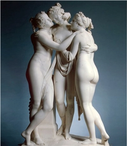 White Marble Western Statue Of Three Beautiful Lad White Marble Western Statue Of Three Beautiful Lad