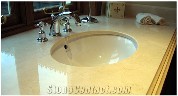 Crema Marfil Vanity Top, Beige Marble