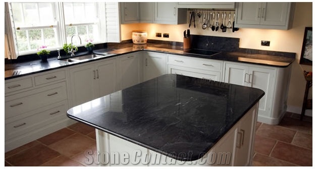 Virginia Mist Granite Countertop, Black Granite