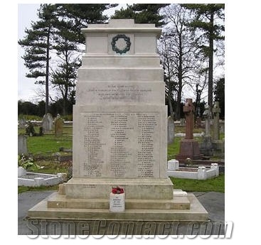 War Memorials, White Granite Monument, Tombstone