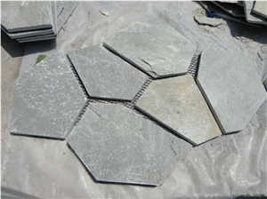 China Black Slate Flagstone on Net,Black Slate Flagstone,China Black Slate Paving, Floor Covering