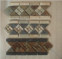 China Yellow Slate Skirting Border,Slate Mosaic Border